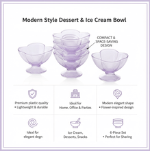 MODERN STYLE DESSERT & ICE CREAM BOWL PLASTIC 6PCS FOR HOME ,OFFICE,PARTY - justgrabit.in | Just Grab It