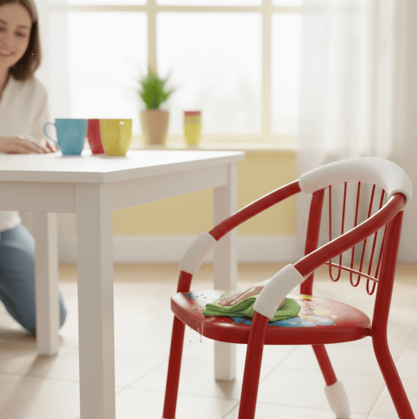 Multicolor Cartoon Design Baby Chair with Metal Kids Chair with Foam Arm Support for Kids 4 Pcs - justgrabit.in | Just Grab It