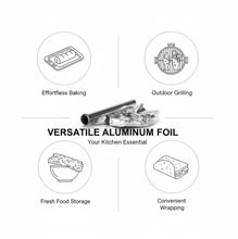 Heavy - Duty Aluminum Foil Roll – Non - Stick, Thick Sheet Baking & (10m x 300mm) - justgrabit.in | Just Grab It