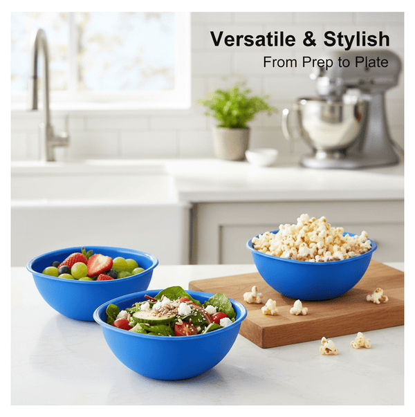 BPA Free Plastic Bowl Set for Cereal Salad Rice Soup Pasta Snack 3 Pc - justgrabit.in | Just Grab It