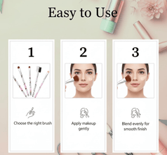 Floral Makeup Brush Set for Eyes, Lips, and Face (5 Pc) - justgrabit.in | Just Grab It