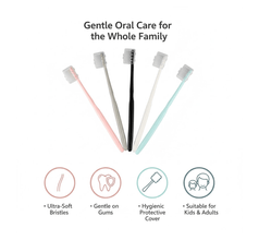 Kids Adults Ultra Soft - bristled Toothbrush With Cover (10 Pcs Set) - justgrabit.in | Just Grab It