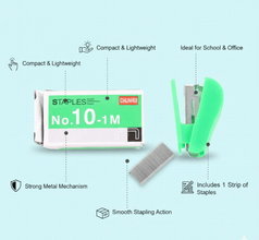 Mini Stapler with 1 Strip of Staples (1 Set) - justgrabit.in | Just Grab It