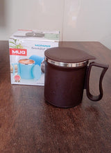Coffee Mug with Lid and Handle - Plastic Covered Stainless Steel Mug (Random Color, Approx 200 ML) - justgrabit.in | Just Grab It