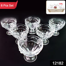 Glass Ice - Cream Cup Set, Home & Kitchen Serving or Dessert Cup (6 Pcs Set) - justgrabit.in | Just Grab It