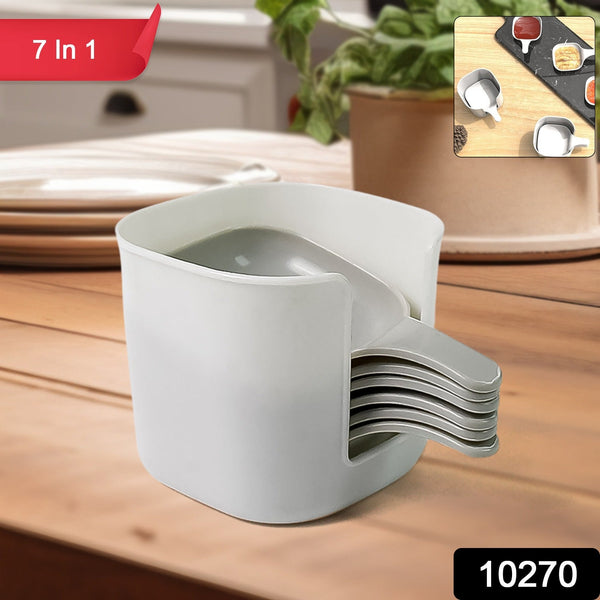 7 in 1 Side Dish Dip Bowl Set with Handle Mini Dipping Bowls (7 Pcs Set) - justgrabit.in | Just Grab It
