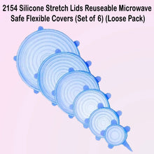 Silicone Stretch Lids Reuseable Microwave Safe Flexible Covers (Set of 6) (Loose Pack) - Justgrabit Inc.