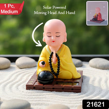 Yellow Solar Powered Sitting Buddha Statue (1 Pc / Medium) - justgrabit.in | Just Grab It