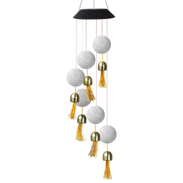 Solar Crystal Ball Wind Chime, Color Changing Solar Powered LED Hanging Wind Chime Light Mobile for Patio Yard Garden Home Outdoor Night Decor, Gifts - justgrabit.in | Just Grab It