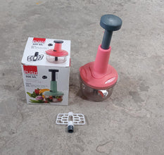 2 - in - 1 Push Chopper 800ml with Stainless Steel Blade for Quick Food Prep - justgrabit.in | Just Grab It