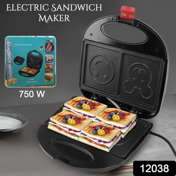 Double Sided Heating 750W Electric Sandwich Maker (1 Pc) - justgrabit.in | Just Grab It