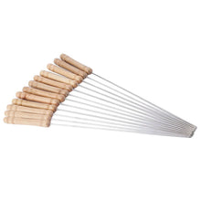 Barbecue Skewers for BBQ Tandoor and Gril with Wooden Handle - Pack of 12 - Justgrabit Inc.