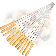 Barbecue Skewers for BBQ Tandoor and Gril with Wooden Handle - Pack of 12 - Justgrabit Inc.