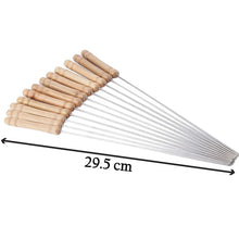 Barbecue Skewers for BBQ Tandoor and Gril with Wooden Handle - Pack of 12 - Justgrabit Inc.