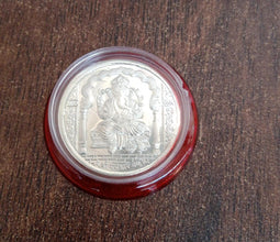 Ganesh Ji, Silver color Coin for Gift & Pooja | Silver Coin | Silver Coin / Diwali Gift (1 Pc / (Metal is not silver) - Justgrabit Inc.
