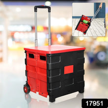 Foldable Shopping Grocery Trolley / Cart Travel Portable Food Basket (1 Pc) - justgrabit.in | Just Grab It