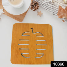 Square Bamboo Wood Table Place mat Hot Pot Cup Mat Tea Coaster(14×14 Cm / 1 Pc) - justgrabit.in | Just Grab It