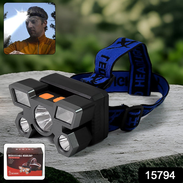 5 LED Headlamp USB Rechargeable Head Light (1 Pc) - justgrabit.in | Just Grab It