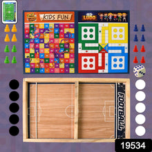 Wooden Board Game Set – Ludo, Snakes & Ladders, and Desktop Football (3 - in - 1) - justgrabit.in | Just Grab It