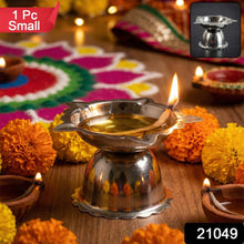 Stainless Steel Sunflower Design Diya Stand (Small Size / 1 Pc) - justgrabit.in | Just Grab It