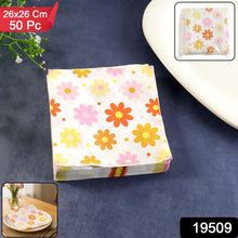 Floral Printed Paper Table Napkins – 50 Pc Disposable Soft Tissue (26x26 Cm) - justgrabit.in | Just Grab It