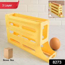 3 - Layer Rolling Egg Storage Rack Dispenser (1 Pc) - justgrabit.in | Just Grab It