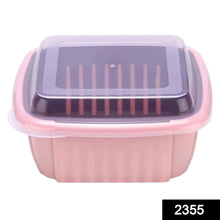 Double Layer Food Drainer Washing Basket with Collapsible Strainers Colander - Justgrabit Inc.
