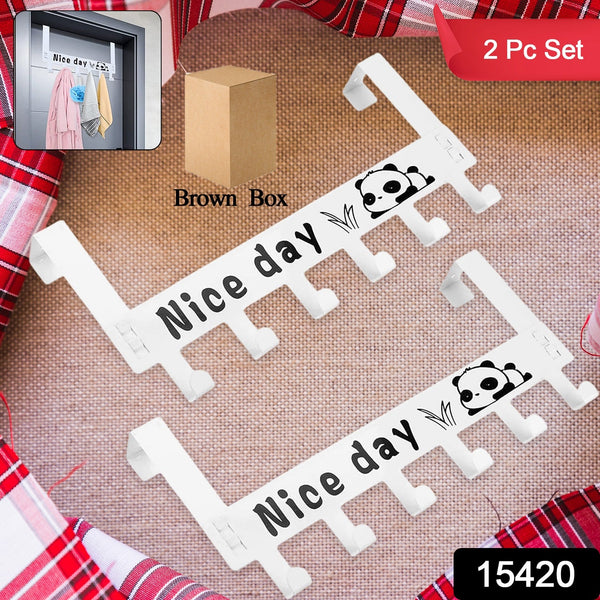 Heavy - Duty Carbon Steel Door Hook Hanger Rack (2 pc / 6 Hook / White) - justgrabit.in | Just Grab It
