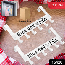 Heavy - Duty Carbon Steel Door Hook Hanger Rack (2 pc / 6 Hook / White) - justgrabit.in | Just Grab It