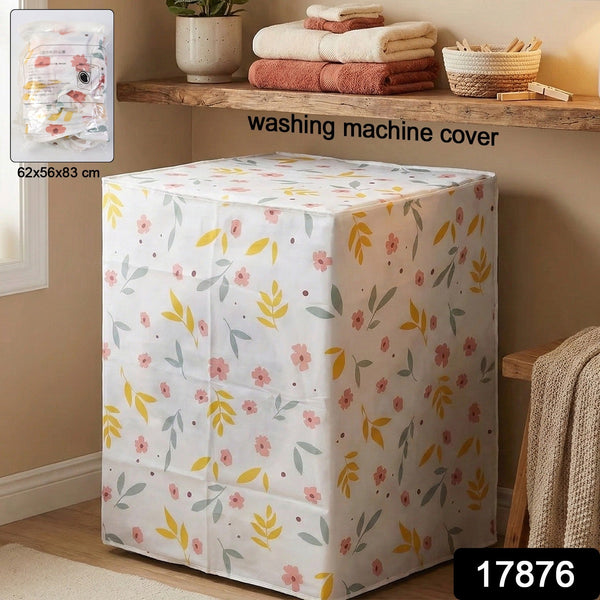 Waterproof & Dustproof Floral Washing Machine Cover (62×56×83 cm) - justgrabit.in | Just Grab It