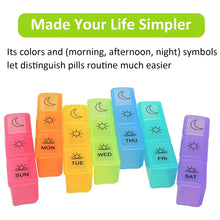 Pill Box 7 Day Weekly Medicine Organizer Daily Planner Portable Travel Container Holder for Vitamin and Supplement Moisture - Proof Compartments Case for Pocket Purse Easy to Use BPA Free (21 Grid) - Justgrabit Inc.