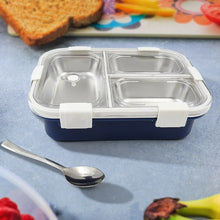 3 Compartment Transparent Stainless Steel Lunch Box for Kids, Tiffin Box, Lunch Box, Lunch Box for Kids, Insulated Lunch Box, Lunch Box for Office Women and Men, Stainless Steel Tiffin Box for Boys, Girls, School Office (Multi Color) - justgrabit.in | Just Grab It