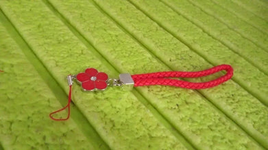 Flower Shape metal alloy pendant Nylon Braided leather hand strap lanyard phone (1 Pc / Multicolor) - justgrabit.in | Just Grab It