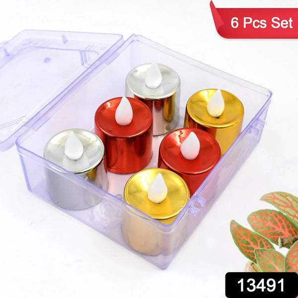 Electrical Candles Diya LED Tea Light, Diwali (6 Pcs Set) - justgrabit.in | Just Grab It