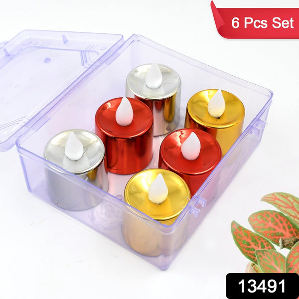 Electrical Candles Diya LED Tea Light, Diwali (6 Pcs Set) - justgrabit.in | Just Grab It