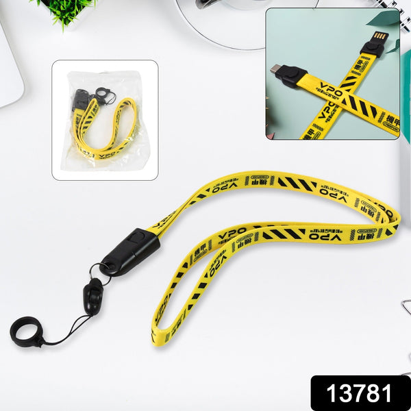 2 in 1 Lanyard Strap USB Charging Cable (1 Pc) - justgrabit.in | Just Grab It