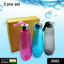 Plastic Fridge Water Bottle Set With Steel Finish Cap (3 Pieces 1 litre) - Justgrabit Inc.