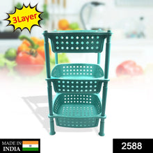 3 layer round Kitchen Trolley Basket ( MOQ : - 6 Pc) - Justgrabit Inc.