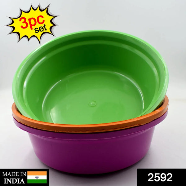 Household Storage Plastic Round Bowl / Tub / Basket / Bucket set - Pack of 3 - Justgrabit Inc.