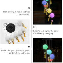 Solar Crystal Ball Wind Chime, Color Changing Solar Powered LED Hanging Wind Chime Light Mobile for Patio Yard Garden Home Outdoor Night Decor, Gifts - justgrabit.in | Just Grab It