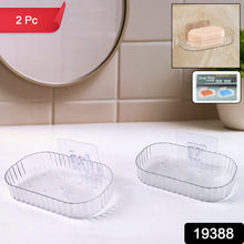 Self Adhesive Transparent Wall Mounted Soap Dish Holder (2 Pc) - justgrabit.in | Just Grab It