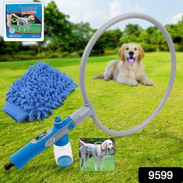 Pet Shower Sprayer, Cat Dog Grooming Bath Massager, With Microfiber Glove (1 Set) - justgrabit.in | Just Grab It