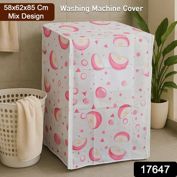 Waterproof Washing Machine Cover 58x62x85 cm (1 Pc / Mix Design) - justgrabit.in | Just Grab It