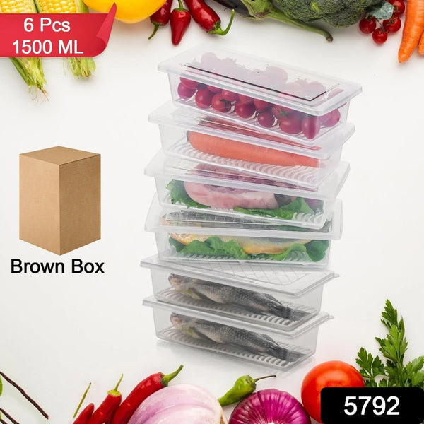 Vegetables & Fruits Freezer Storage Container (PACK OF 6PC 1500ML) - justgrabit.in | Just Grab It