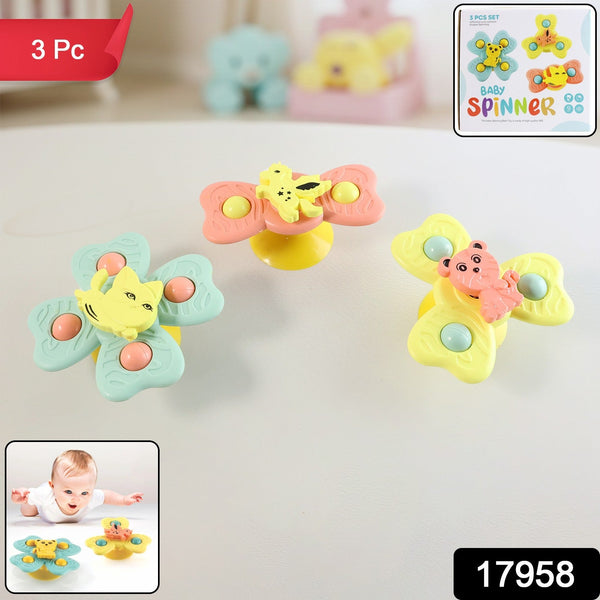Buzzy Baby Spinner Toy Set – Suction Cup Spinning Toys (3 Pc Set) - justgrabit.in | Just Grab It