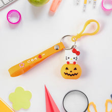 Cute Cartoon Cat & Pumpkin Theme Silicone Keychain (1 Pc) - justgrabit.in | Just Grab It