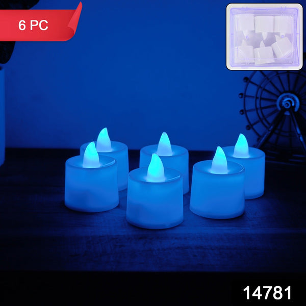 Blue LED Tea Light Candles (6 Pc) - justgrabit.in | Just Grab It