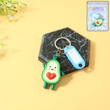 Cute Avocado Cartoon Keychain with Name Tag Holder (1 Pc) - justgrabit.in | Just Grab It
