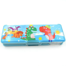 Plastic Multipurpose Compass Box – Double Deck Pencil Case with 2 Compartments & Cartoon Organizer (1 Pc, Mix Design) - Justgrabit Inc.