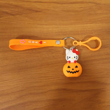 Cute Cartoon Cat & Pumpkin Theme Silicone Keychain (1 Pc) - justgrabit.in | Just Grab It